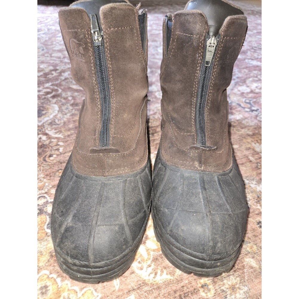 Sorel Coldpac Boots Suede Upper Front Zipper Thinsulate Waterproof Shell SZ 11.5
